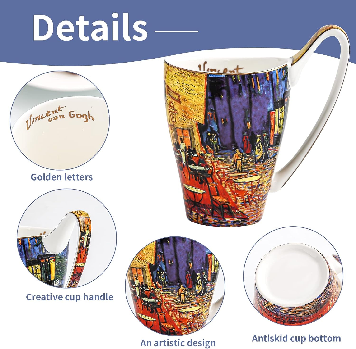 Mug Ceramic Novelty Coffee Mugs 16 Oz Creative Art Give Van Gogh Lovers Unique Gifts