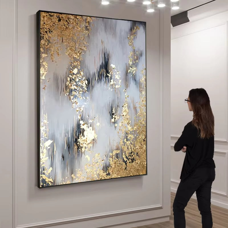 Hand Painted Modern Abstract Canvas Oil Paintings Abstract Gold Oil Painting Picture Living Room Home Decoration Wall Paintings