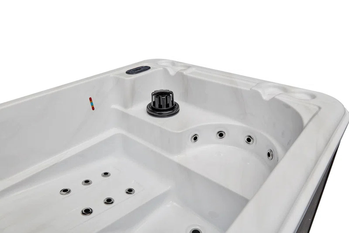 4 - Person 39 - Jet Acrylic Rectangular Standard Hot Tub with Ozonator in Gray