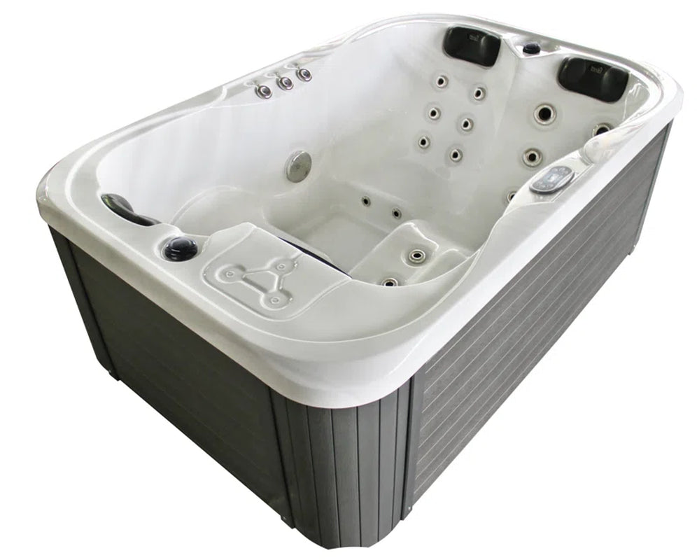 Brotherton 3 - Person 29 - Jet Acrylic Rectangular Hot Tub with Ozonator in White/Gray