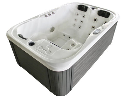 Brotherton 3 - Person 29 - Jet Acrylic Rectangular Hot Tub with Ozonator in White/Gray