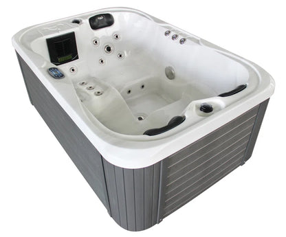 Brotherton 3 - Person 29 - Jet Acrylic Rectangular Hot Tub with Ozonator in White/Gray