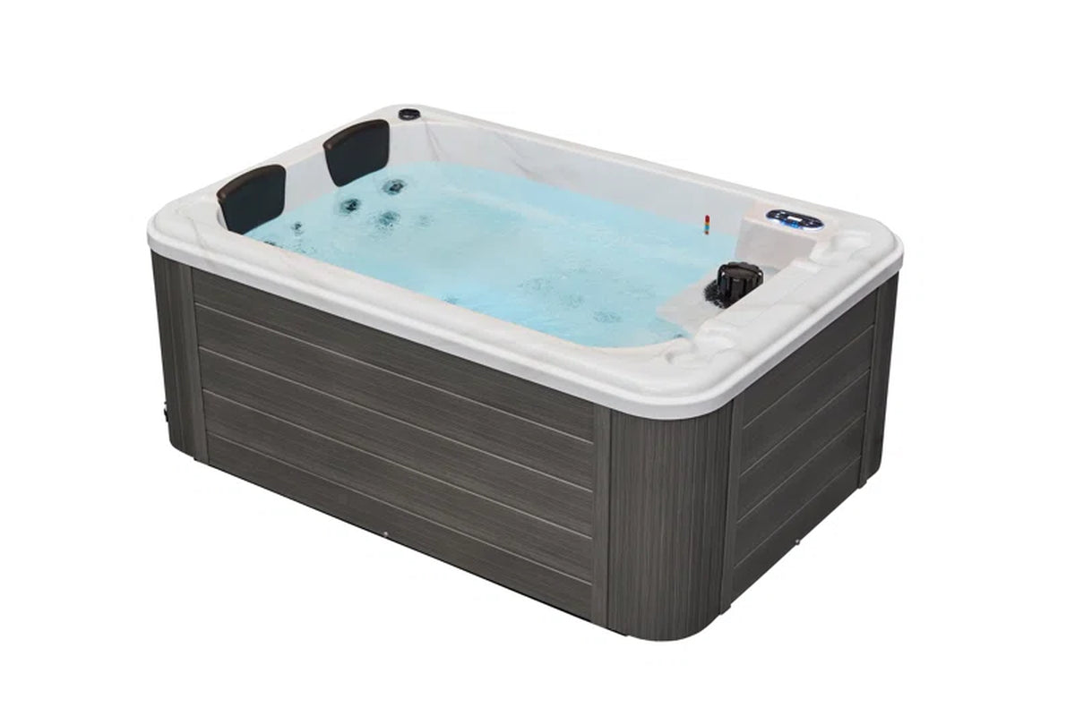 4 - Person 39 - Jet Acrylic Rectangular Standard Hot Tub with Ozonator in Gray