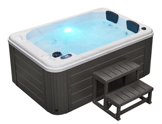 4 - Person 39 - Jet Acrylic Rectangular Standard Hot Tub with Ozonator in Gray