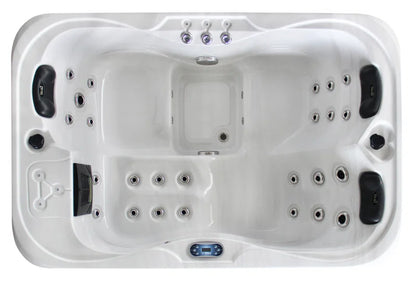 Brotherton 3 - Person 29 - Jet Acrylic Rectangular Hot Tub with Ozonator in White/Gray