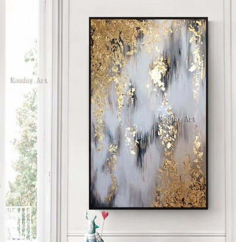 Hand Painted Modern Abstract Canvas Oil Paintings Abstract Gold Oil Painting Picture Living Room Home Decoration Wall Paintings