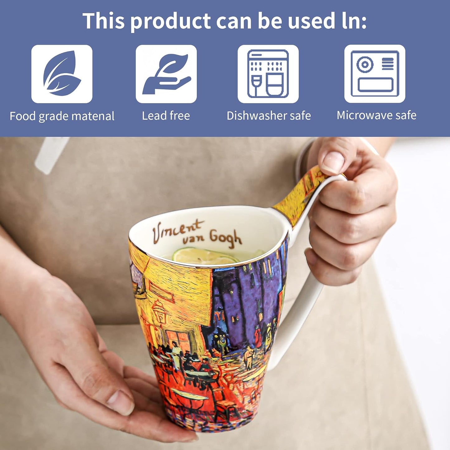 Mug Ceramic Novelty Coffee Mugs 16 Oz Creative Art Give Van Gogh Lovers Unique Gifts