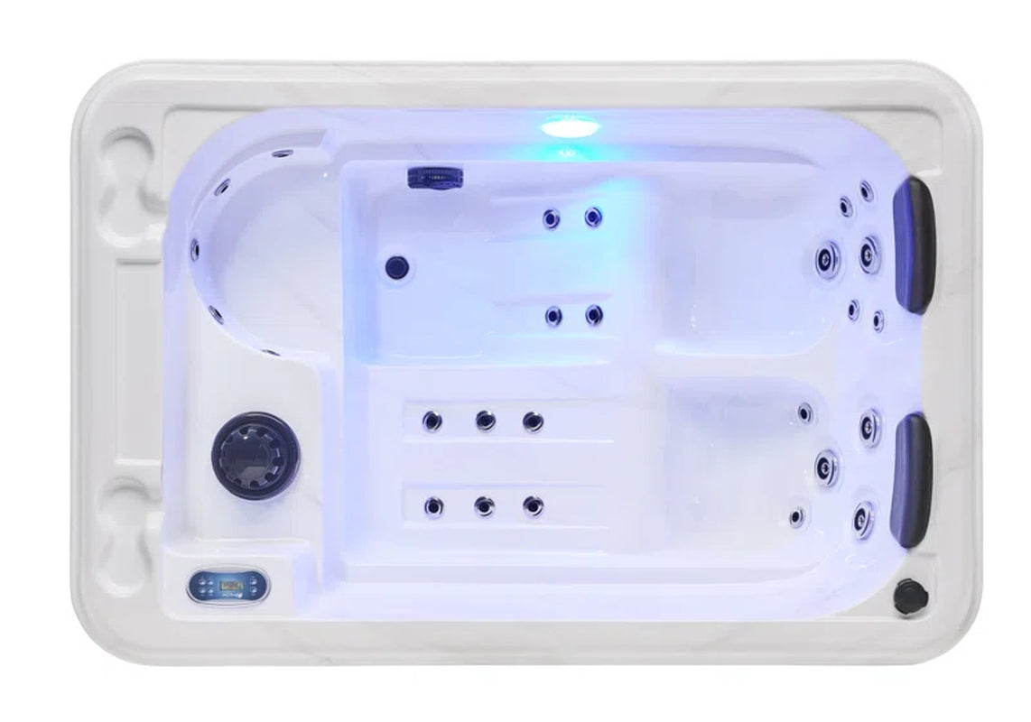 4 - Person 39 - Jet Acrylic Rectangular Standard Hot Tub with Ozonator in Gray