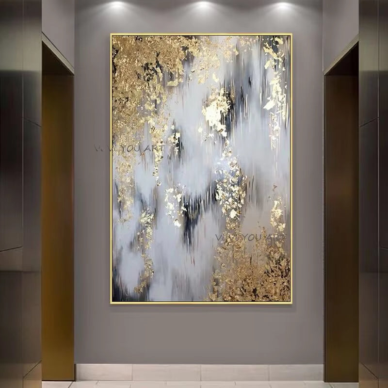 Hand Painted Modern Abstract Canvas Oil Paintings Abstract Gold Oil Painting Picture Living Room Home Decoration Wall Paintings